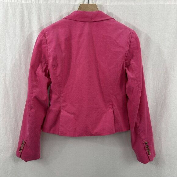 Isaac Mizrahi Pink Corduroy Barbiecore Blazer Jacket Career Womens Size M Career - Picture 2 of 13